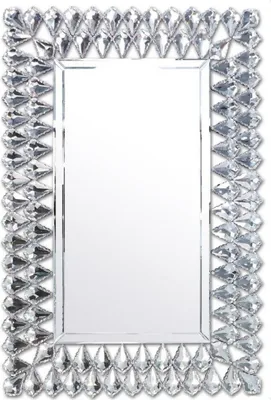Produktbild von Casa Padrino Art Deco Kristall Wandspiegel 66, 2 x 3 x H. 96,6 cm - Rechteckiger Wohnzimmer Spiegel - Art Deco Möbel