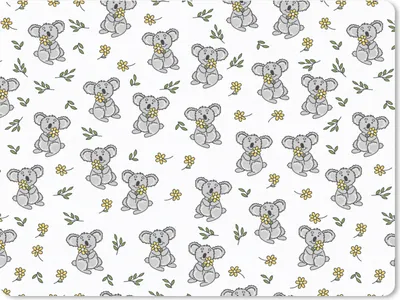 Produktbild von MuchoWow® Mauspad Mousepad Koala - Blumen - Muster - Kind 40x30 cm - Mousepads - Maus Mat - Pad - Mausunterlage - Anti Rutsch
