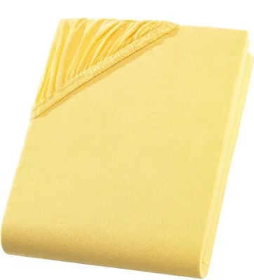 Produktbild von Jersey Kinder Spannbettlaken 60x120 cm - 70x140 cm Gelb 100% Baumwolle