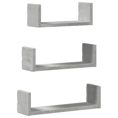 Produktbild von "im SALE"Wandregal 3 er-set - modernen Design - Wandboard/Hängeregal - Betongrau Holzwerkstoff - Wandregale NeuMöbel67208