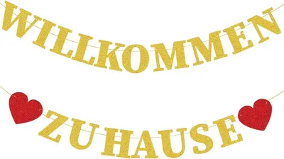 Willkommen Zuhause Girlande Banner Deko, 1 Stück Willkommen