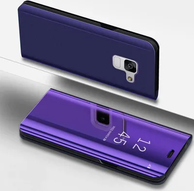 Produktbild von Handyhülle für Samsung Galaxy A8 Plus 2018 Smart Cover Schutzhülle Clear View Case Lila