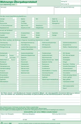 Produktbild von Wohnungsübergabeprotokoll A4 3 Blatt selbstdurchschreibend Packung mit 25 Stück