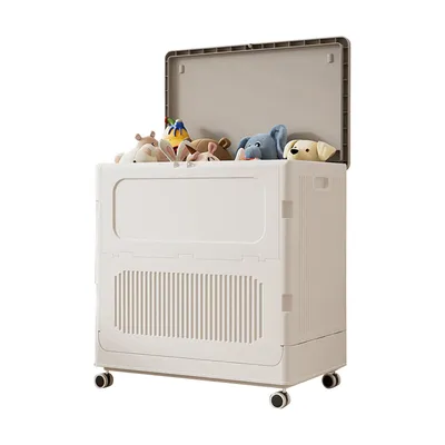 Image de Triumpunpre Grand bac à roulettes pliable avec couvercle, range vêtements et linge de lit