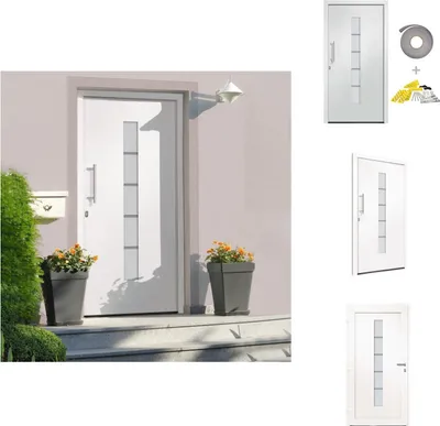 Immagine prodotto di vidaXL Porta d'ingresso in alluminio e PVC bianco 110x210 cm - Porte d'ingresso