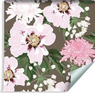 Immagine prodotto di 10m VLIES WALLPAPER rotolo fiori crisantemi peonie flora ornamenti XXL