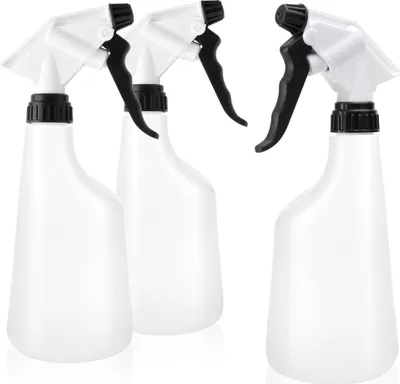 Produktbild von com-four® 3X Sprühflasche mit Skala - chemiebeständiger Pumpsprüher mit 28/400 Gewinde für Haushalt, Garten, Werkstatt, Auto - Zerstäuber 600 ml mit verstellbarer Düse