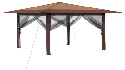 Produktbild von Pavillon mit 4 Seitenwänden 4 x 4 m Beige und Braun