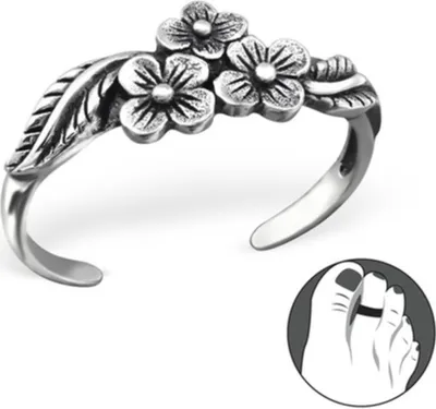Produktbild von Silber Zehenring Blumen