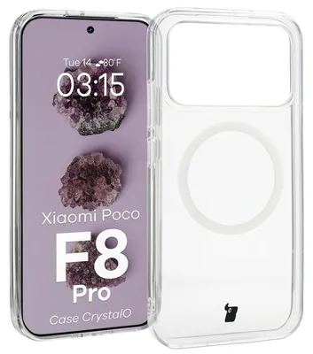 Produktbild von Handyhülle mit Magnetring für Xiaomi POCO F8 Pro, Bizon Case CrystalO, Transparent