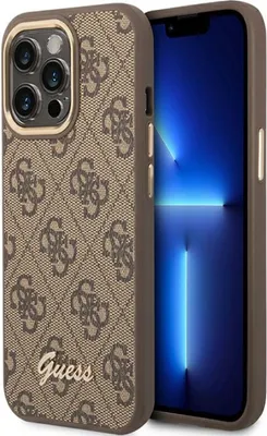 Obrázok produktu pre Guess Guhcp14Lhg4Shw Iphone 14 Pro 6.1 Brown/Brown Hard Case 4G Vintage Gold Logo