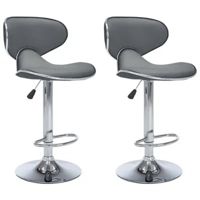Produktbild von vidaXL Barhocker 2 Stk. Grau Kunstleder