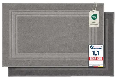 Produktbild von Komfortec 2-tlg. Badvorleger Set Frottee Waschbar 100% Baumwolle 50x70 cm