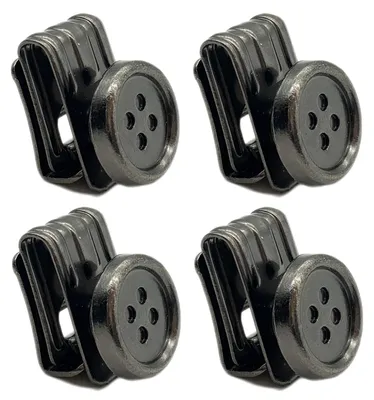 Hosenträgerclips, 4 Stück, ohne Nähen, verstellbar, Schwarz