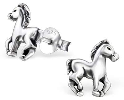 Produktbild von Kinderohrstecker: Mädchen Ohrringe Silber „Pferd“