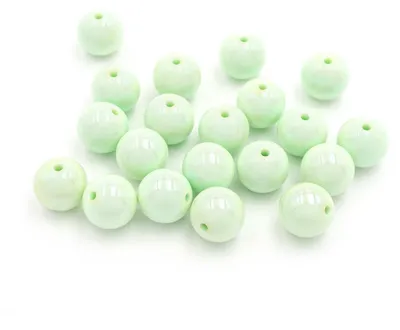 Produktbild von Vintageparts Acrylperlen Perlenglanz rund hellgrün 11,5 mm, 20 Stück