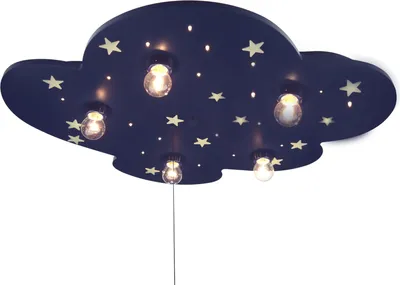 Produktbild von LED Deckenleuchte WOLKE fluoreszierende Sterne Schlummerlicht Kinderzimmerlampe