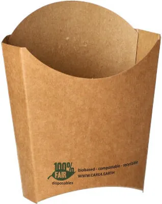 Produktbild von Pommes-Frites-Schütte, Pappe "pure" 11,2 cm x 8,4 cm x 5,2 cm braun "100% Fair" klein