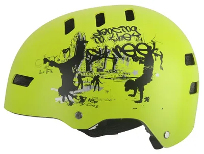 Produktbild von Helm Fahrradhelm Kinderhelm Kinderfahrradhelm Skaterhelm Bike Aero Gelb Matt Größe L