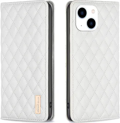 Produktbild von iPhone 14 Plus Hülle, Elegant Bookstyle Flip Leder Kartenfächer Schutzhülle mit Ständer für iPhone 14 Plus Weiß