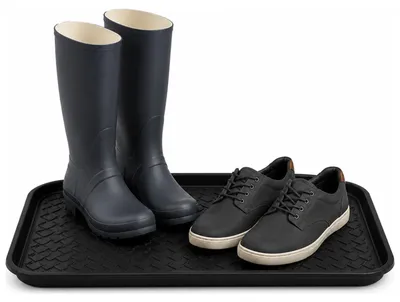 Produktbild von Aufbewahrungslosungen Schuh-/Stiefelablage – schwarz – Kunststoff – 60 x 40 x 3 cm – Abtropfmatte –
