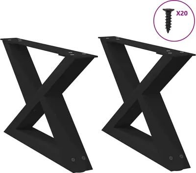 Obrázok produktu pre Nohy konferenčného stolíka 2 ks čierne 60 x (30-31,3) cm oceľové