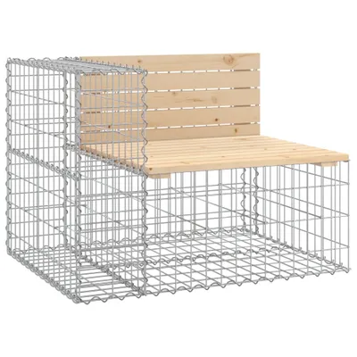 Obrázek produktu pro vidaXL Gabionová zahradní lavička 92x71x65,5 cm Borovicový masiv