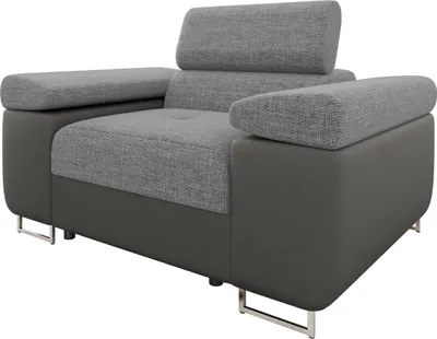 Produktbild von MIRJAN24 Sessel Torezio, Polstersessel mit Einstellbare Kopfstützen, Wohnzimmer, 134x102x70-90 cm (Farbe: Soft 029 + Lux 05)