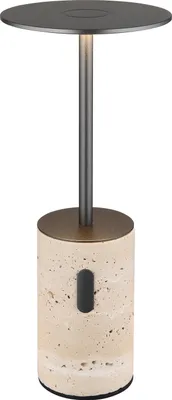 Produktbild von Globo Travertin LED Tischleuchte 3W Warmweiß Grau, Travertine Stein Memoryfunktion Ø12cm 21050