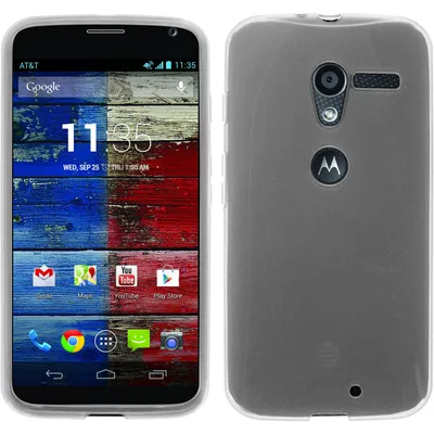 Produktbild von PhoneNatic Case kompatibel mit Motorola Moto X - weiß Silikon Hülle transparent + 2 Schutzfolien