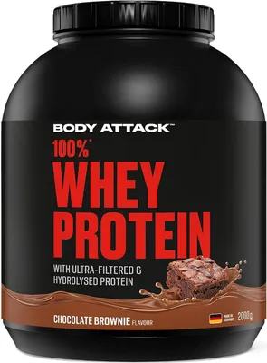 Produktbild von Body Attack 100% Whey- 2 kg Chocolate Brownie