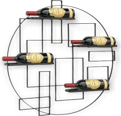 Image de DanDiBo Casier à vin Métal Noir Mural "Pi4" Casier à bouteilles 80 cm Porte-bouteilles Étagère murale
