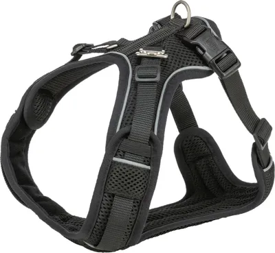 Produktbild von TRIXIE Premium FlexMesh Geschirr - schwarz - 48–69 cm/20 mm