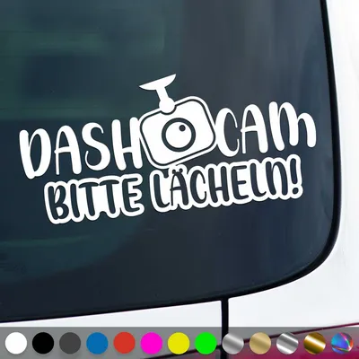 Produktbild von PantherPixel Dash Cam Aufkleber Bitte Lächeln Videoufnahme Kamera Sticker Auto Geschenkidee Farbe Weiss