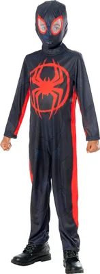A child wearing a Miles Morales Spider-Man costume.