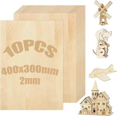 Productafbeelding van Set van 10 Houten Plywood Platen A3 voor DIY Projecten