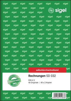 Produktbild von Sigel Rechnungsblock A5 selbstdurchschreibend 3x40 Blatt
