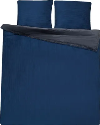 Produktbild von Winter Bettwäsche Cord Optik Uni Teddy Plüsch Nicki Warme Fleece Cashmere Touch, Größe:135x200 cm, Farbe:Dunkelblau