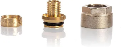 Productafbeelding van Klemschroefverbinding Verwarming - Verdeler Koppeling - Vloerverwarming Installatie - Messing Euroconus - 10 stuks - Goud