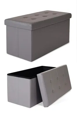 Image de Tabouret pliable de rangement Tavora - Similicuir, capacité maximale : 300 kg