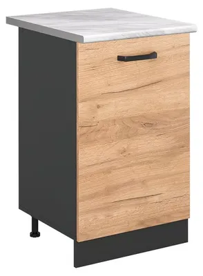 Productafbeelding van Keukenonderkast Vicco R-Line Goudkleurig Eiken/Antraciet 50 cm marmer werkblad, Model 70290