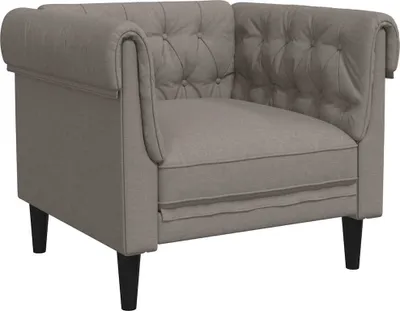 Image de vidaXL Fauteuil Chesterfield Tissu Taupe