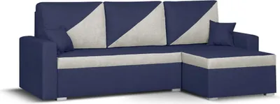 Produktbild von ASTO2 Ecksofa mit Schlaffunktion - Marineblau/Creme