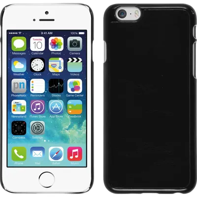 Produktbild von PhoneNatic Case kompatibel mit Apple iPhone 6s / 6 - Hülle schwarz Lederoptik Hard-case + 2 Schutzfolien