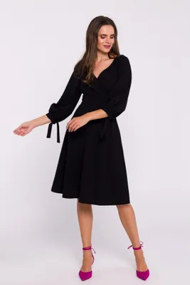 Zdjęcie produktu dla Stylove sukienka midi dla kobiet Qus S383 czarna M