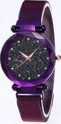 Obrázek produktu pro Stylové Fialové Magnetické Hodinky Stars pro Ženy KP6249