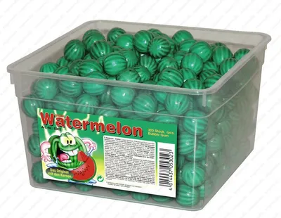 Produktbild von Kaugummi Saure Wassermelonen Bubble Gum 300 Stück Dose 1600g