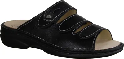 Obrázek produktu pro Finn Comfort Kos, dámská obuv, pohodlná mule, černá, kůže - dámské mule / nazouváky, černé, kůže (arabeska/nubuk)