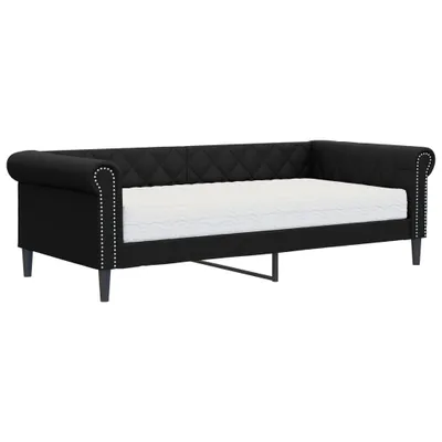 Produktbild von vidaXL Tagesbett mit Matratze Schwarz 90x200 cm Kunstleder