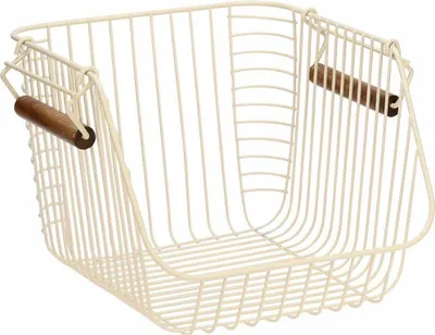 Produktbild von ESTIA | Aufbewahrungskorb - Metallkorb - Dekokorb -  26x29x21cm - beige - aus Metall - Gitterkorb - Korb
